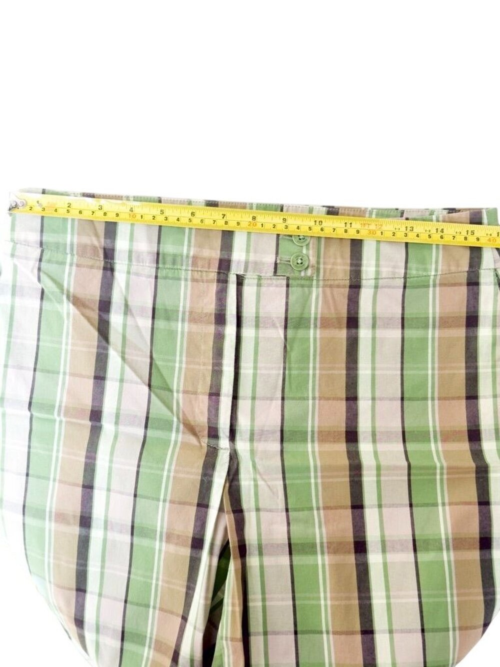 Jones New York Signature Womens Green Plaid Bermuda Shorts Size 10 - Picture 8 of 11